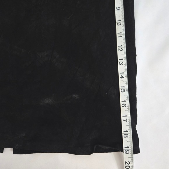 Vintage Positano Pelle Black Suede Leather Pencil Skirt Women's Sz 4 Made in USA - Picture 7 of 10